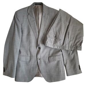 Hugo Boss Suit Men’s 40R/33X30 Gray Johnstons2/Lenon Micro Pattern Drago Wool